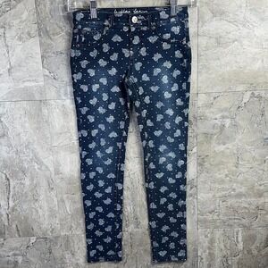 Blue and white heart print skinny jeans kid size 10 girls #kidcore